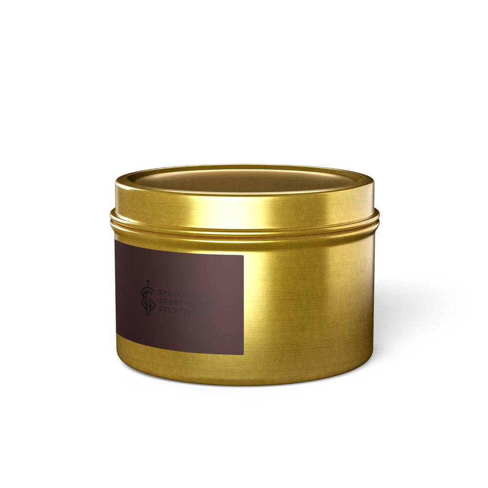 SCS Aromatic Tin Candle — Luxe Scented Travel Candle in Sleek Tin and Subdued Label