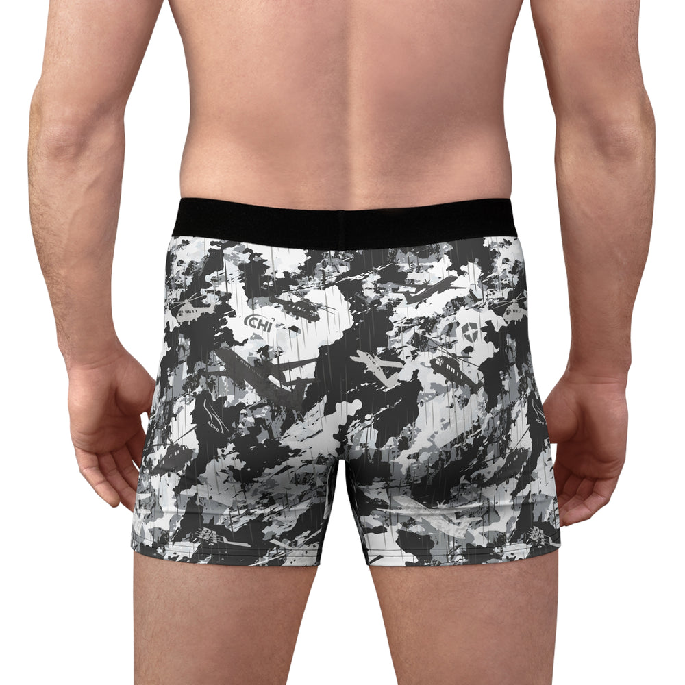 Men's Camo Boxer Briefs — Monochrome Camouflage All-Over Print - Equippage.com