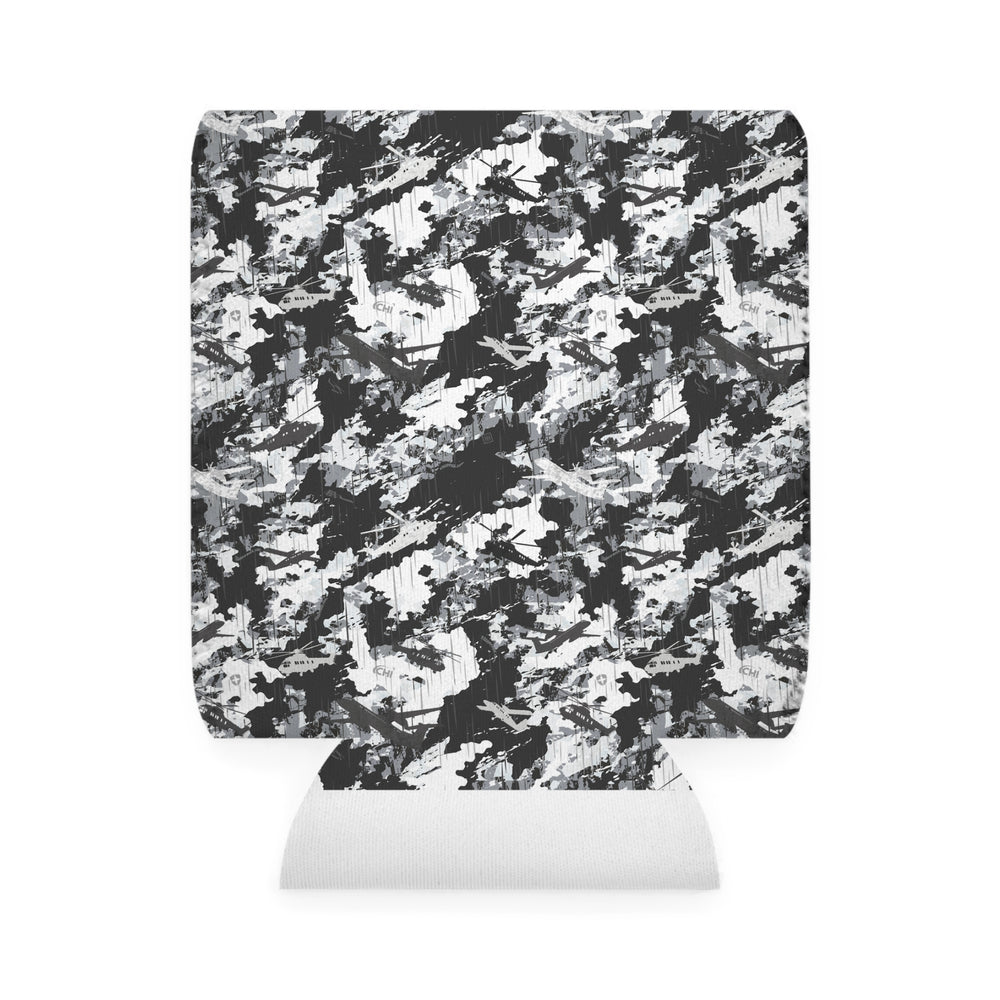 PRESS Camo Can Cooler Sleeve — Grey/Black/White Urban Neoprene Beer Koozie