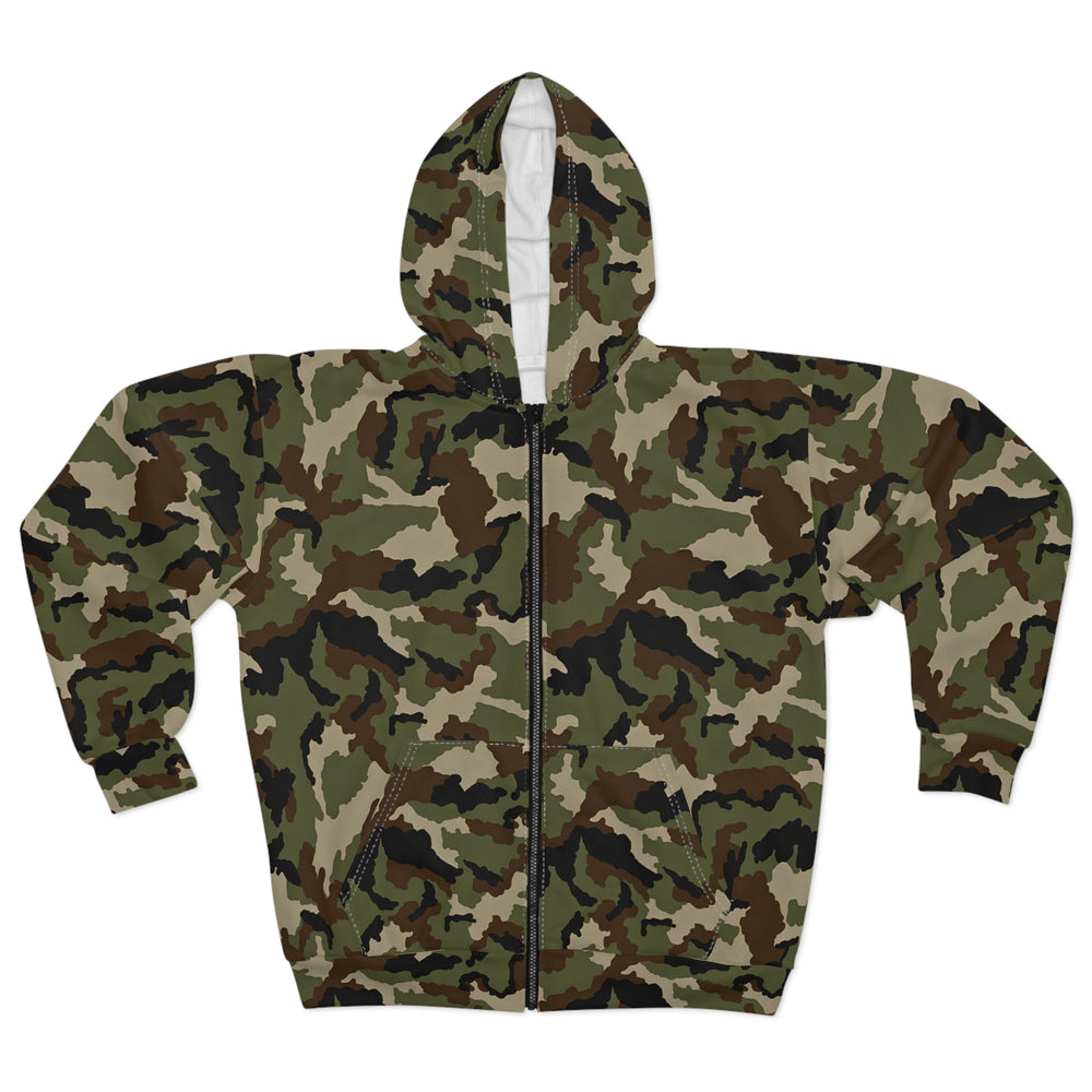 Irish DPM Woodland Camo Unisex Zip Hoodie