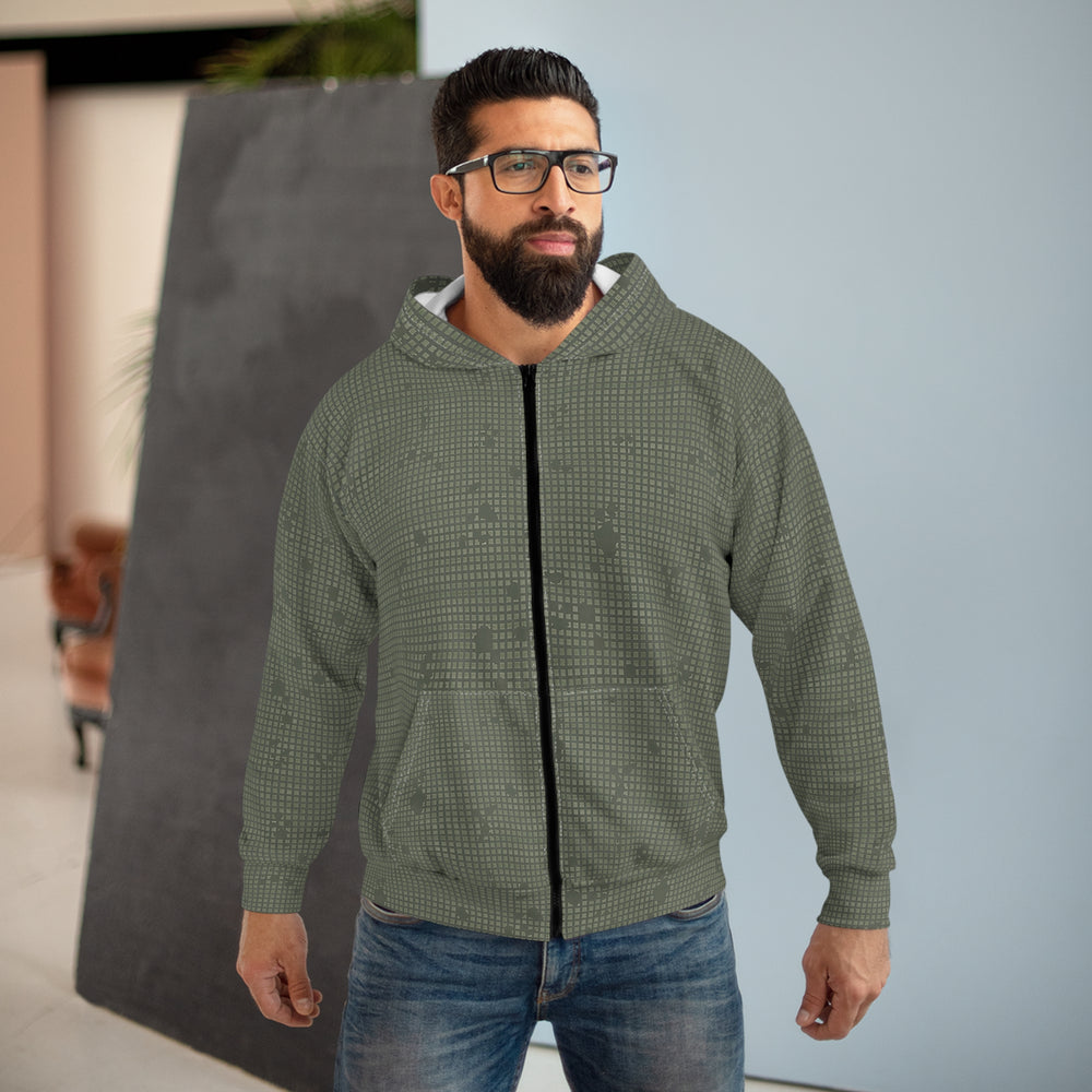US Desert Night Camo Unisex Zip Hoodie