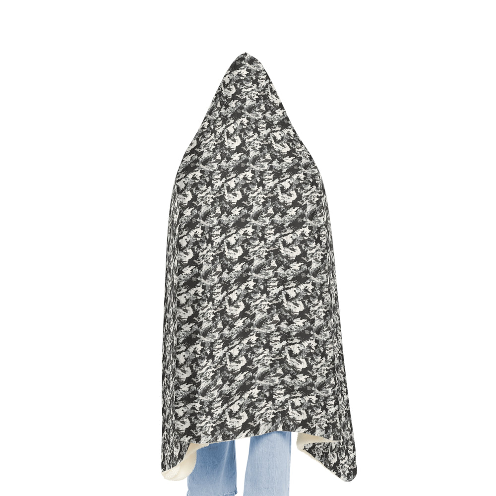 Cozy Hooded Snuggle Blanket — Black & White Camo Pattern - Equippage.com