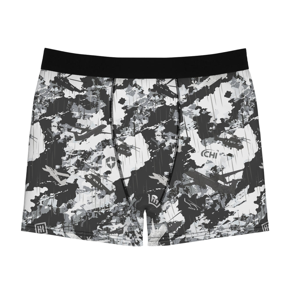 Men's Camo Boxer Briefs — Monochrome Camouflage All-Over Print - Equippage.com