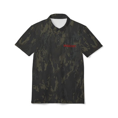 VIGILINT Black Camo Polo Shirt — Subtle Left Chest Logo (PRESS/cWRN/PR) - Equippage.com