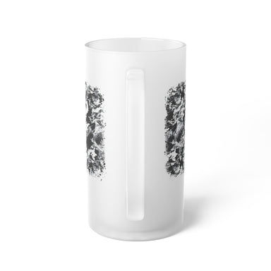 PRESS Camo Frosted Glass Beer Mug — Monochrome Design in the PRESS Camouflage Pattern - Equippage.com