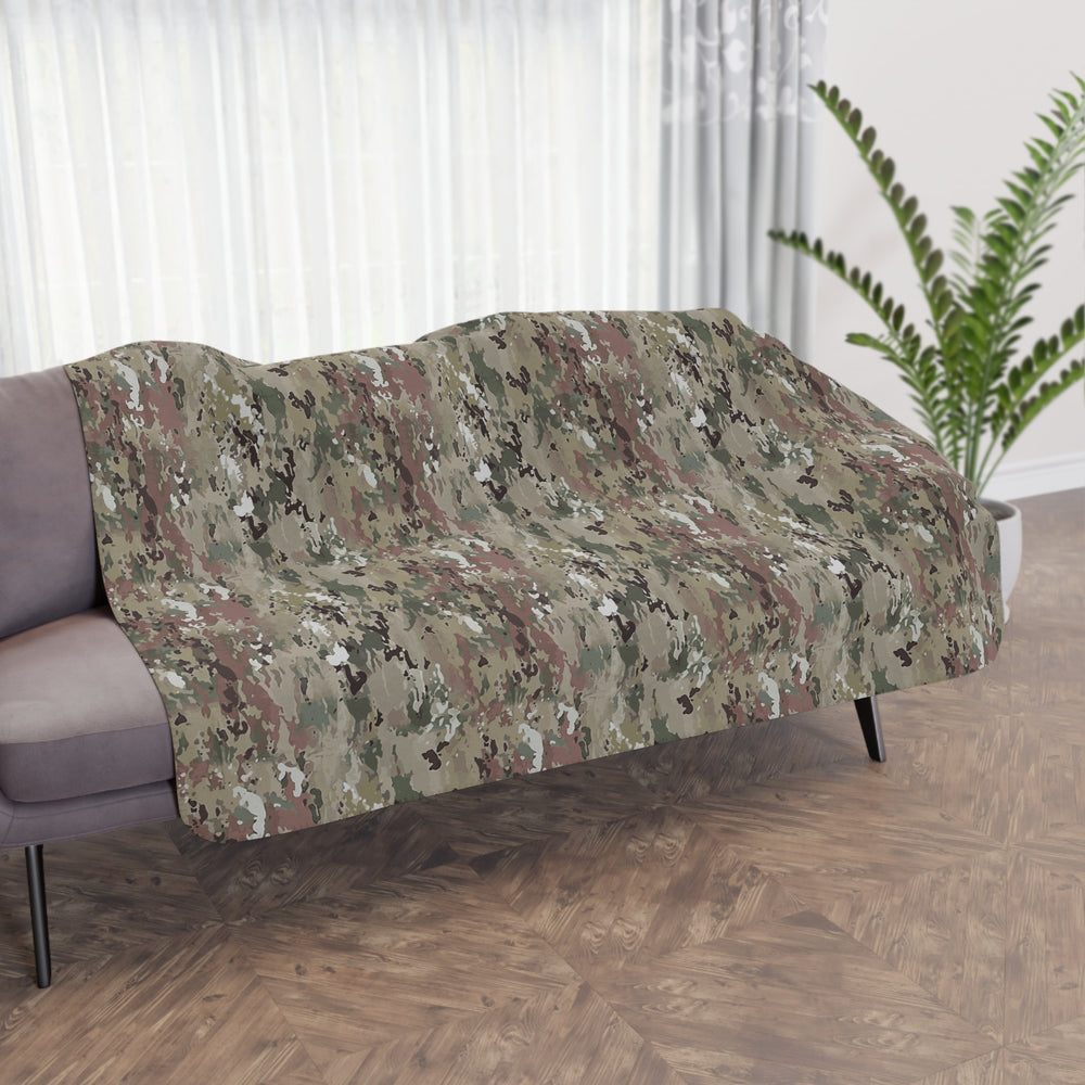 Scorpion Camouflage Tan Sherpa Blanket By Equippage.com