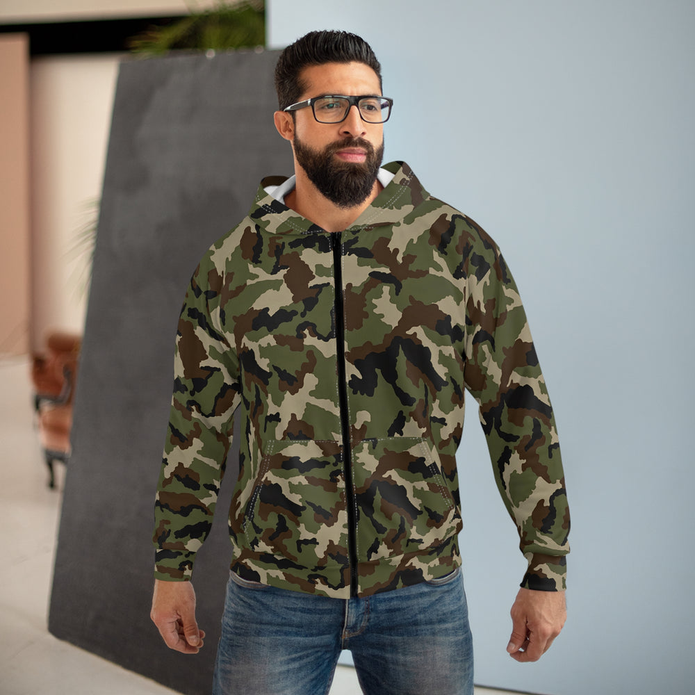 Irish DPM Woodland Camo Unisex Zip Hoodie