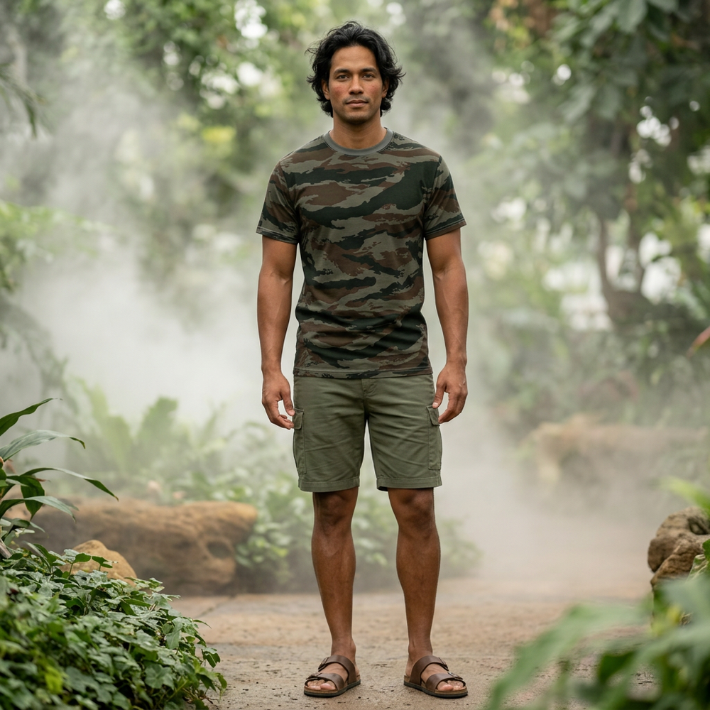 Cuban Grey Lizard Camo Unisex Cut & Sew Tee