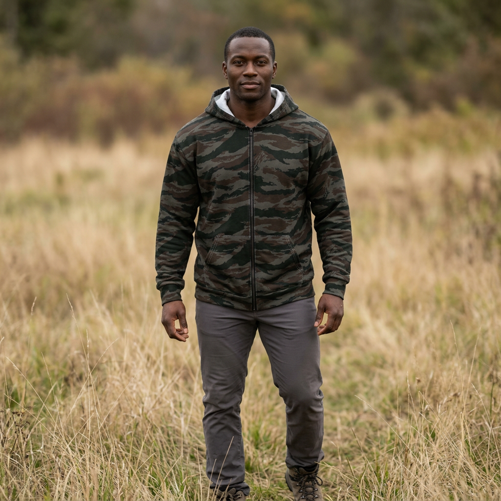 Cuban Grey Lizard Unisex Zip Hoodie