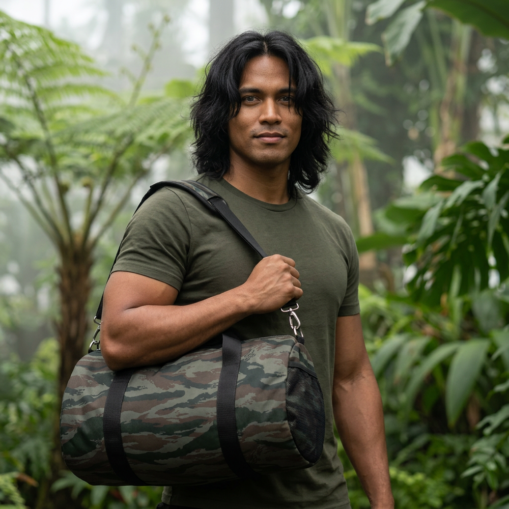 Cuban Grey Lizard Camo Travel Duffel Bag