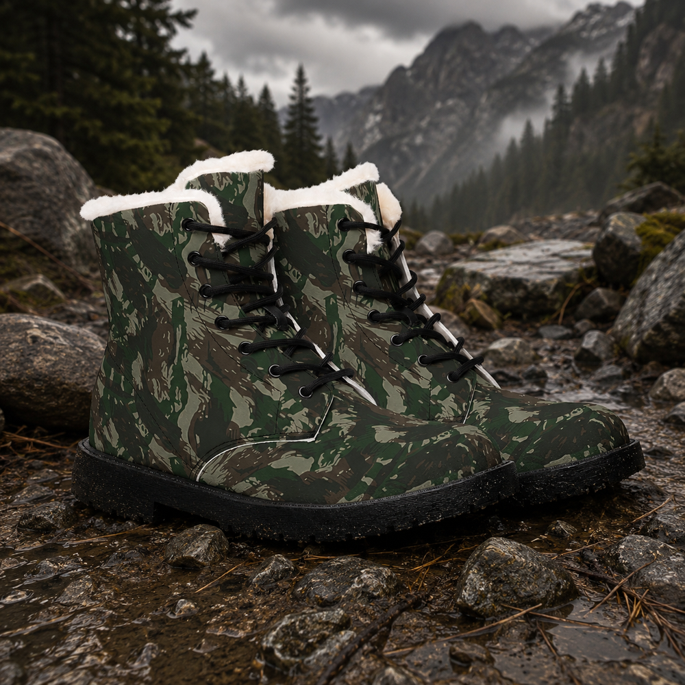Brazilian lizard Camo Men's Fur and Leather Boots - Equippage.com