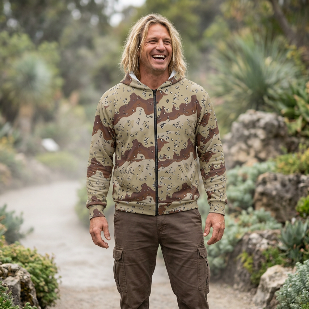 Chocolate Chip Desert Camo Unisex Zip Hoodie