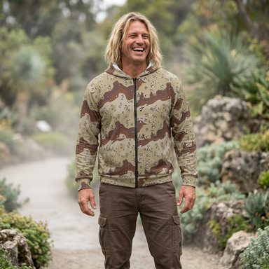 Chocolate Chip Desert Camo Unisex Zip Hoodie - Equippage.com