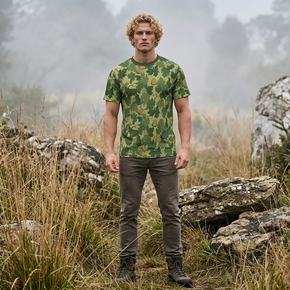 US Mitchell Wine Leaf Camo Unisex Cut & Sew Tee - Equippage.com