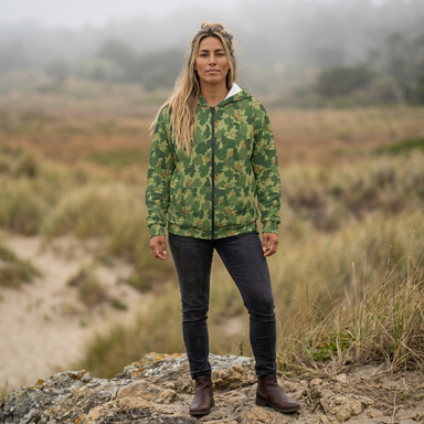 US Mitchell Wine Leaf Camo Unisex Zip Hoodie - Equippage.com