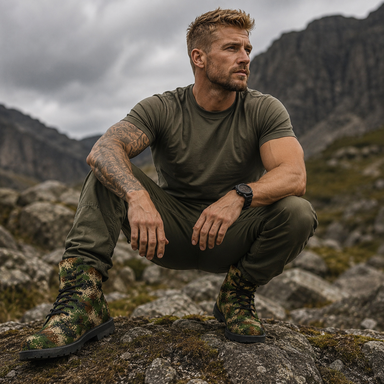Columbian Patriota Camo Men's Fur and Leather Boots - Equippage.com