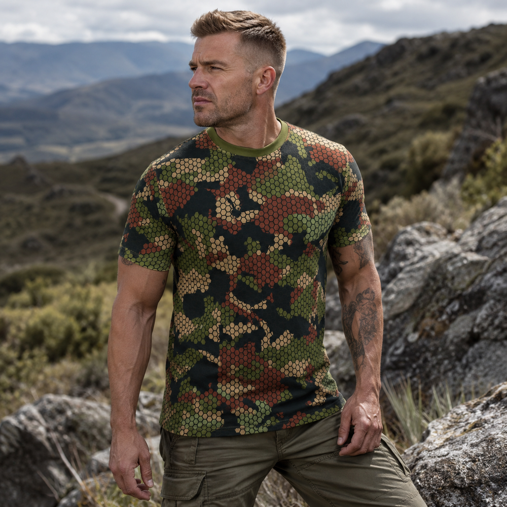 Colombian Chameleon Bicentennial Camo Unisex Cut & Sew Tee