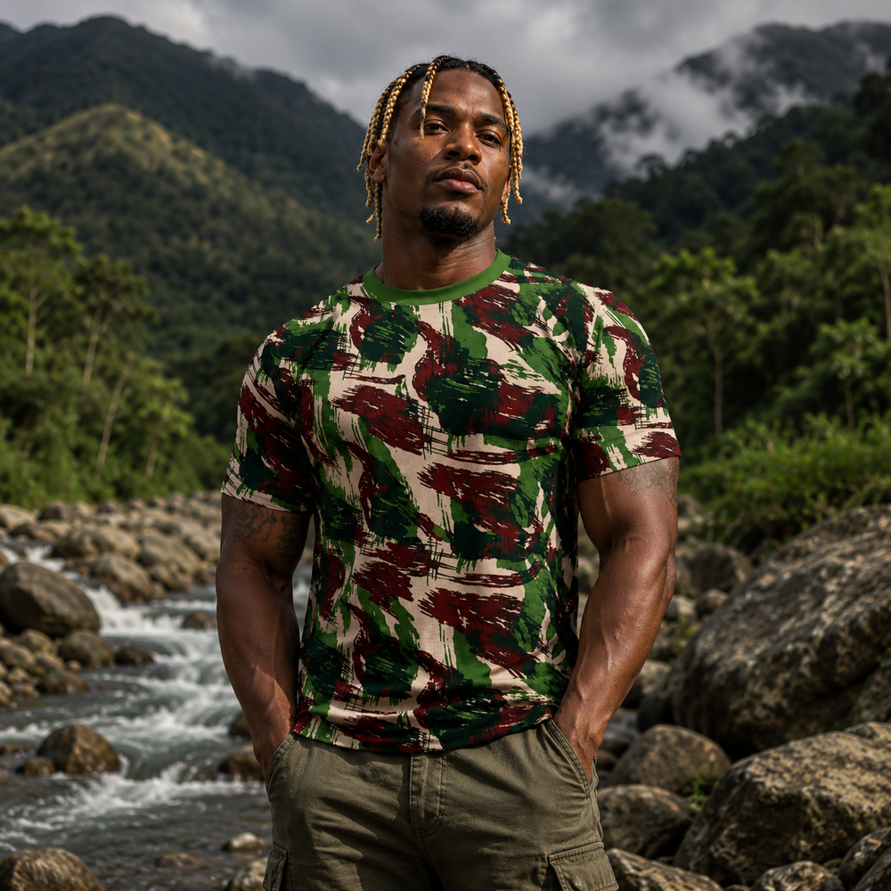 Brazil Mountain Lizard Camo Unisex Cut & Sew Tee