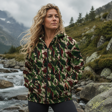 Brazilian Mountain Lizard Camo Unisex Zip Hoodie - Equippage.com