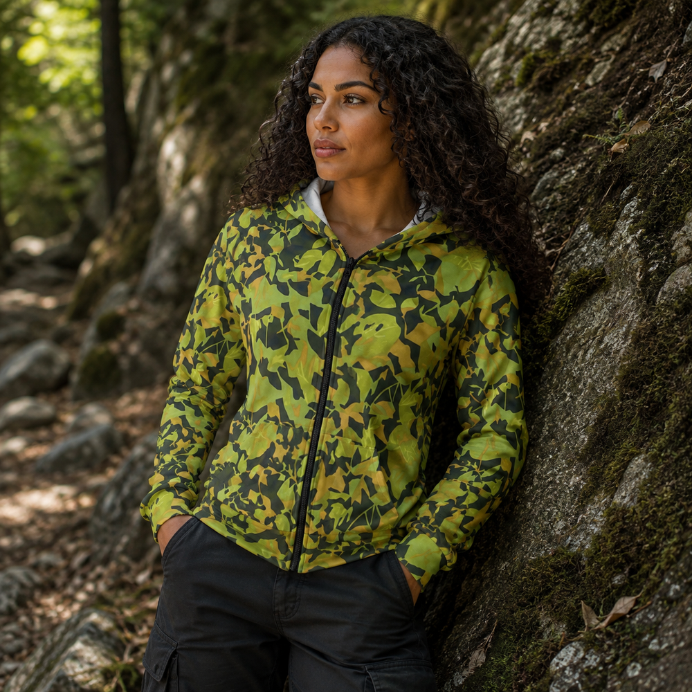 Cuban Elm Leaf Camo Unisex Zip Hoodie