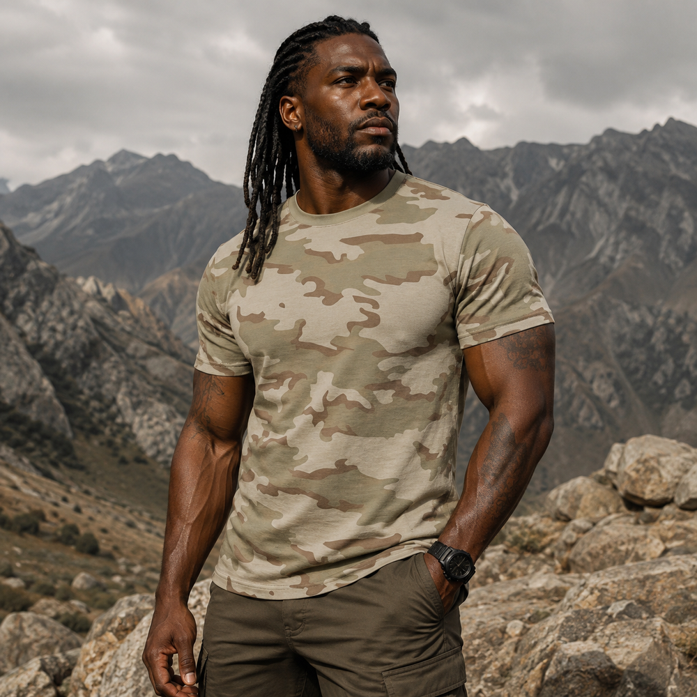 Belgian M1999 Desert Jigsaw Camo Unisex Cut & Sew Tee