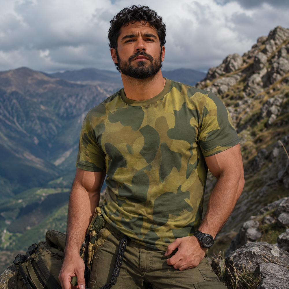 Belgian Moon and Balls Camo Unisex Cut & Sew Tee