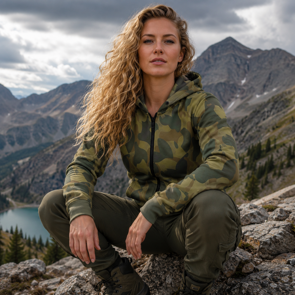 Belgian Moon and Balls Camo Unisex Zip Hoodie