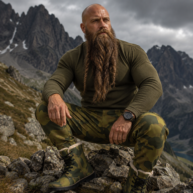 Belgian Moon and Balls Camo Men's Fur and Leather Boots - Equippage.com