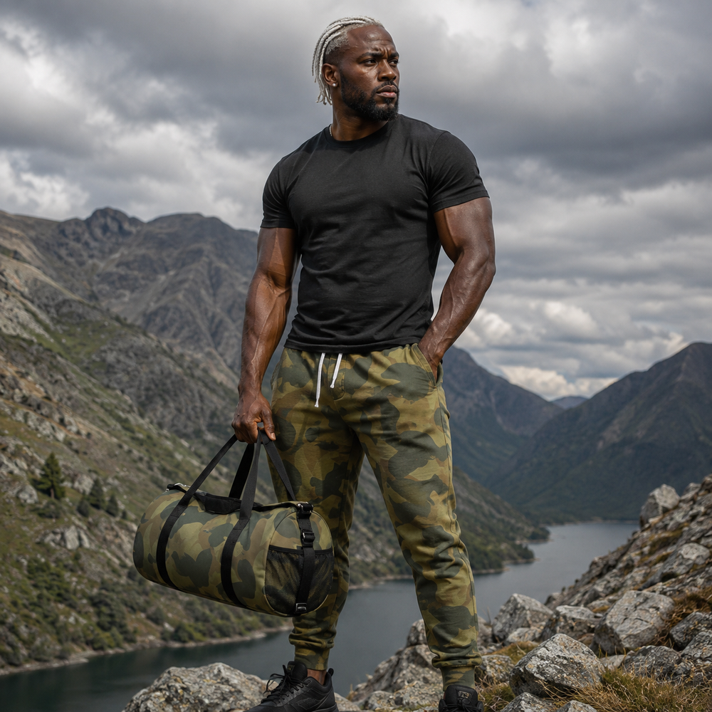 Belgian Moon and Balls Camo Travel Duffel Bag