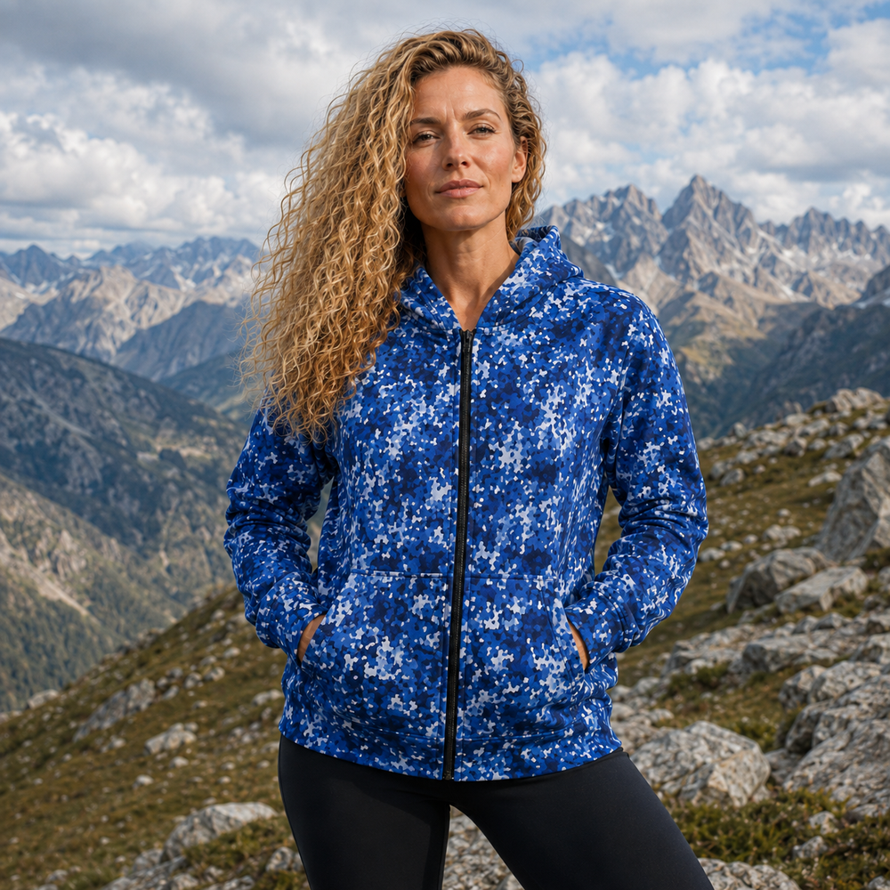 Belgian M19 NFP-Navy Camo Unisex Zip Hoodie