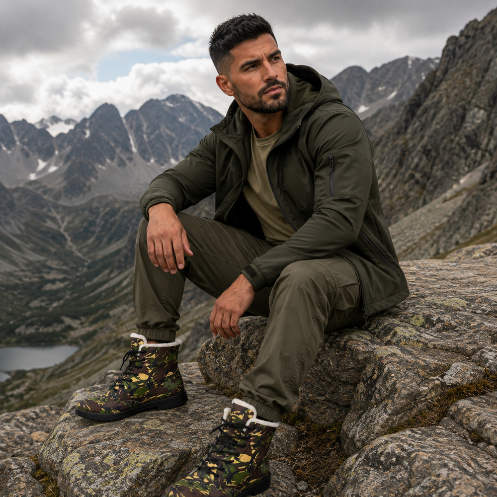 British DPM 95 Camo Men's Fur and Leather Boots