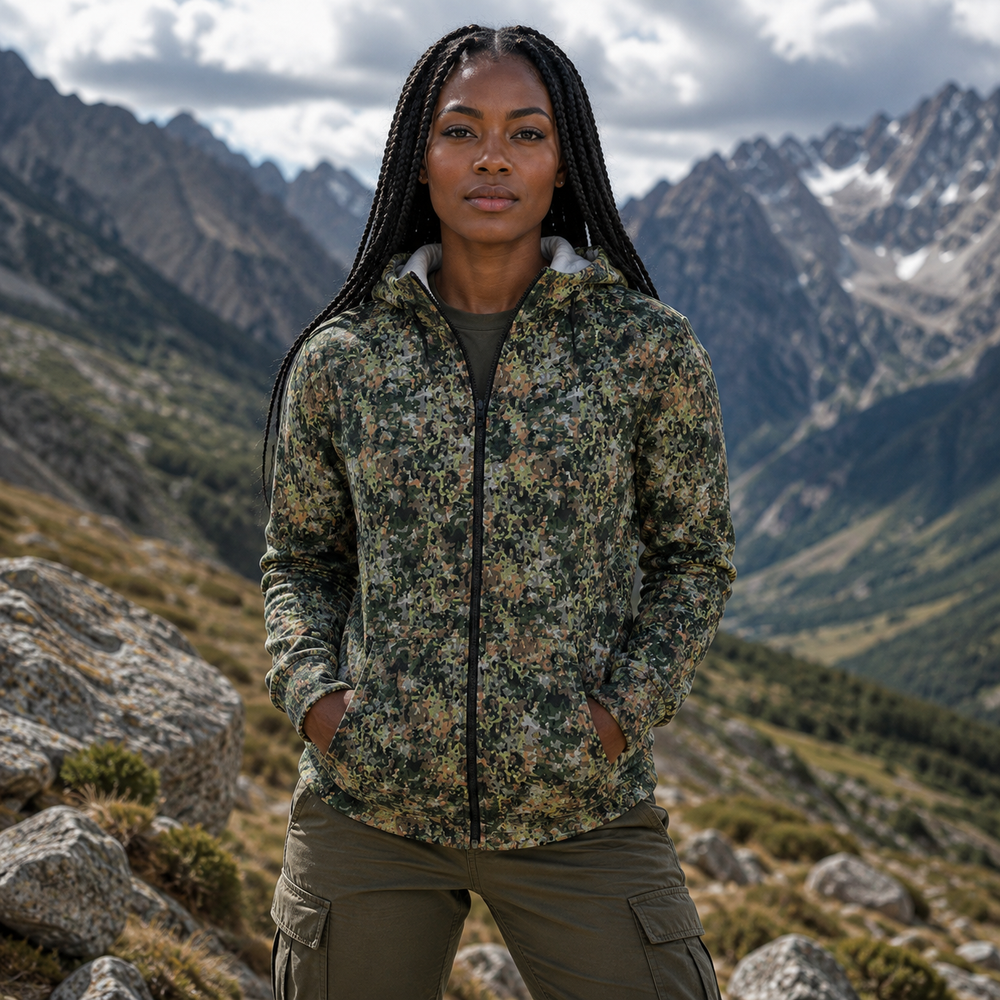 Dutch NFP Green Camo Unisex Zip Hoodie