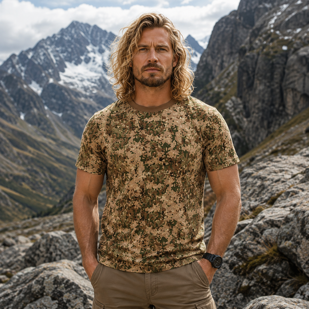 Dutch NFP Tan Camo Unisex Cut & Sew Tee