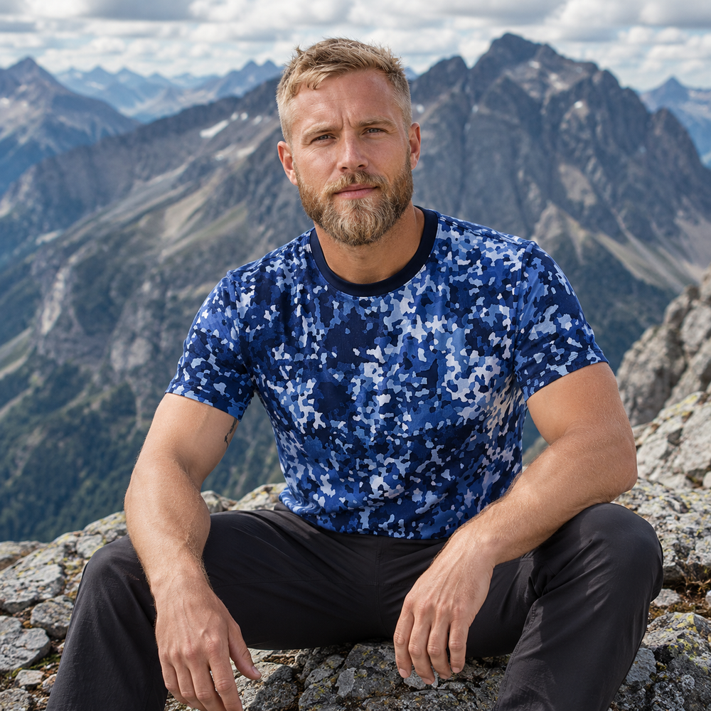 Dutch NFP Blue Camo Unisex Cut & Sew Tee