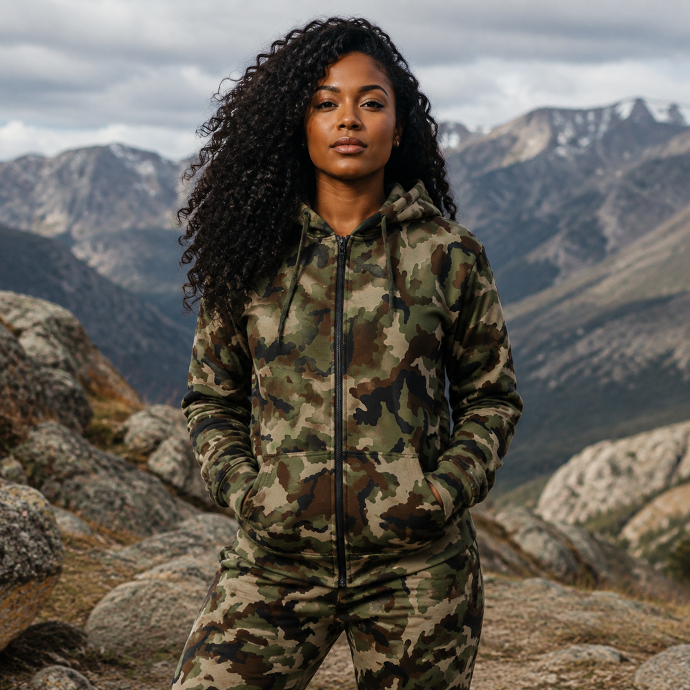 Irish DPM Woodland Camo Unisex Zip Hoodie