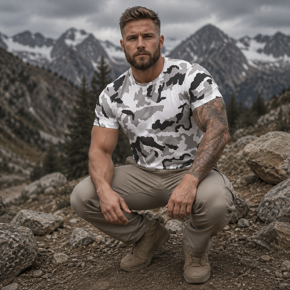 Irish DPM Desert Camo Men's Tactical Woodland Polyester Shirt