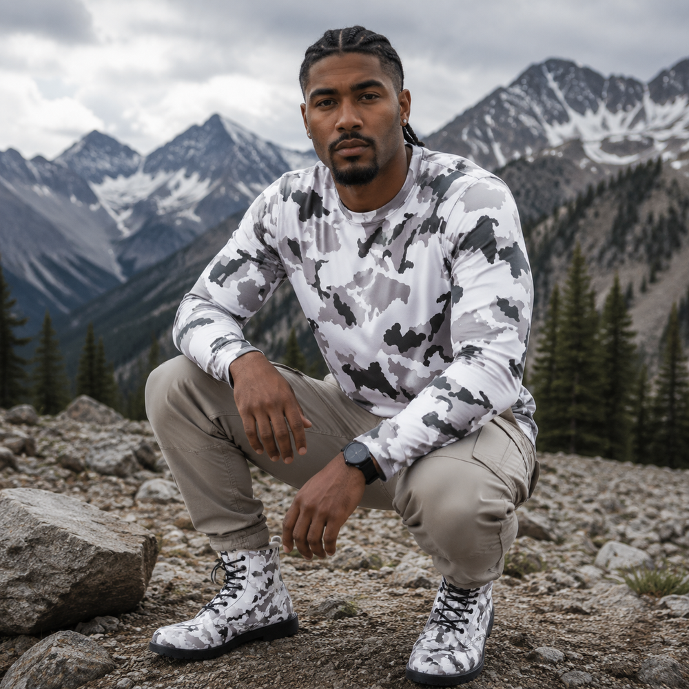 Irish DPM Winter Camo Men's Fur and Leather Boots