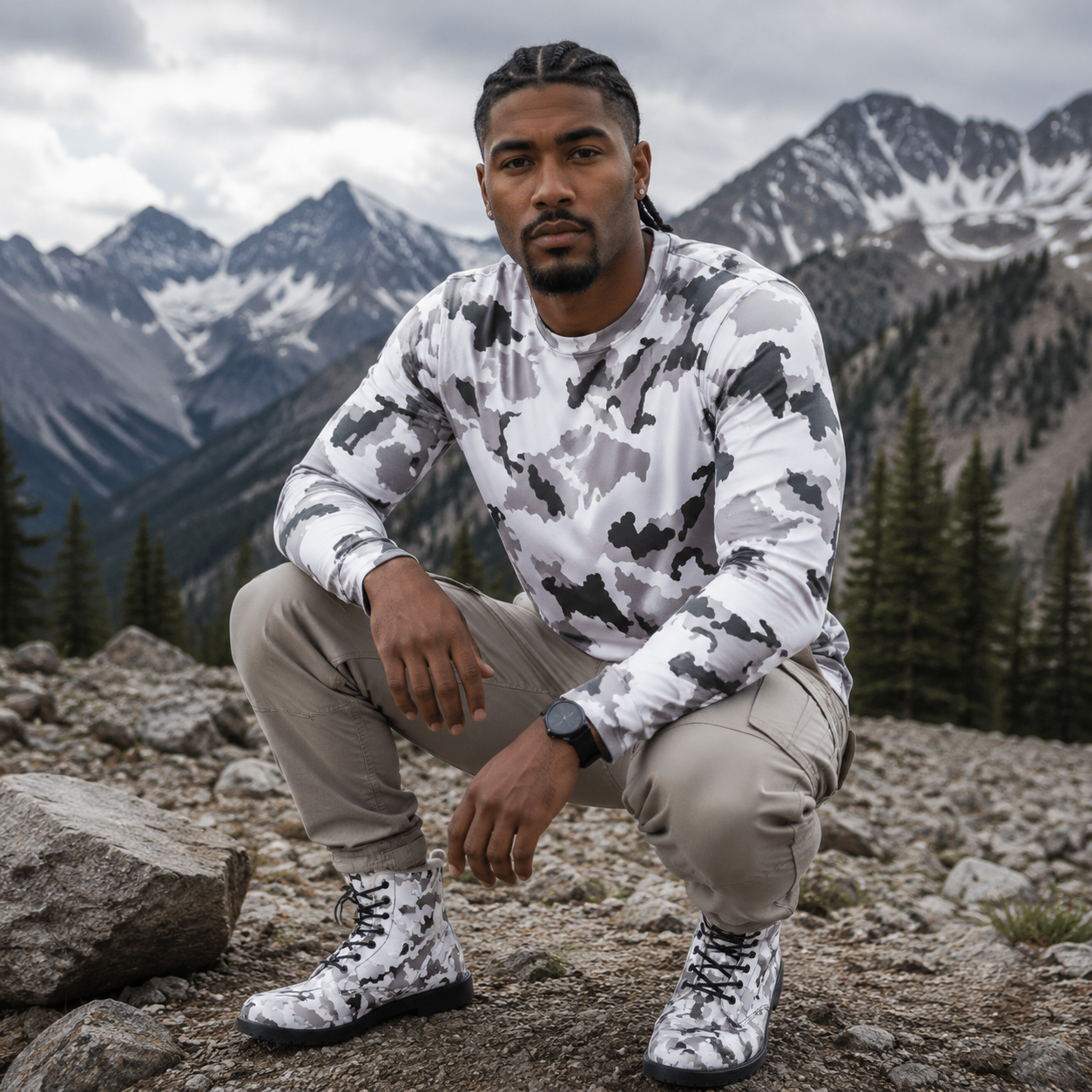Irish DPM Winter Camo Men's Fur and Leather Boots - Equippage.com