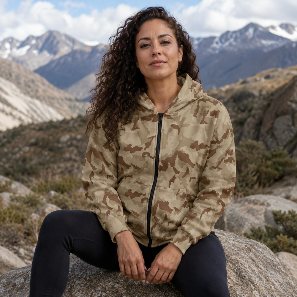Irish DPM Desert Camo Unisex Zip Hoodie