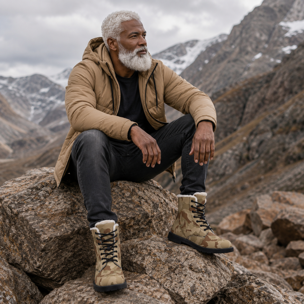 Irish DPM Desert Camo Men's Fur and Leather Boots