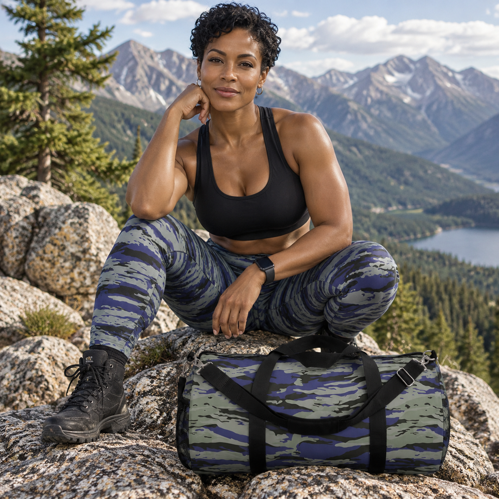 Greek Blue Lizard Camo Travel Duffel Bag