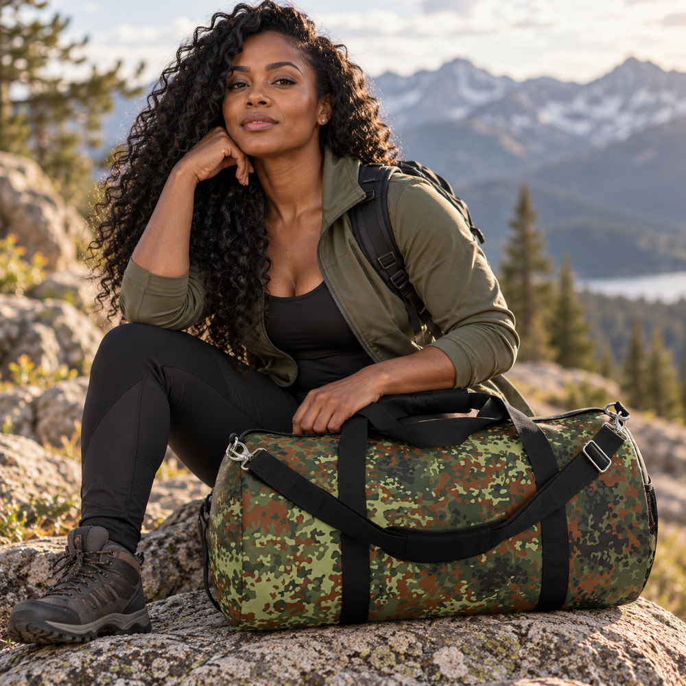 German Flecktarn Camo Travel Duffel Bag