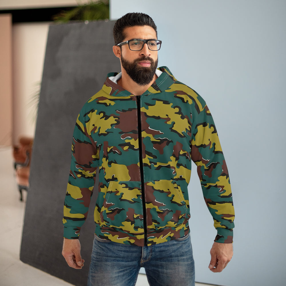 Belgian M1999 Jigsaw Camo Unisex Zip Hoodie