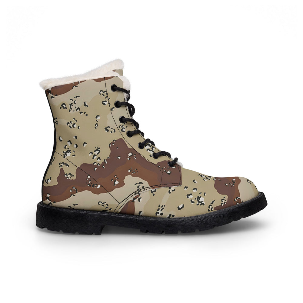 Chocolate Chip Desert Camo Men's Fur and Leather Boots