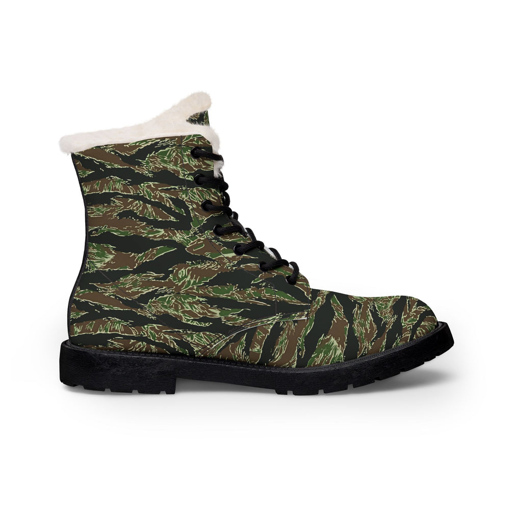 US Tigere Stripe Camo Men's Fur and Leather Boots