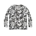 Women's V-Neck Long Sleeve Shirt - Black & White All-Over Print - Equippage.com