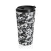 Monochrome Camo Stainless Steel Travel Mug — Insulated Black & White Pattern - Equippage.com