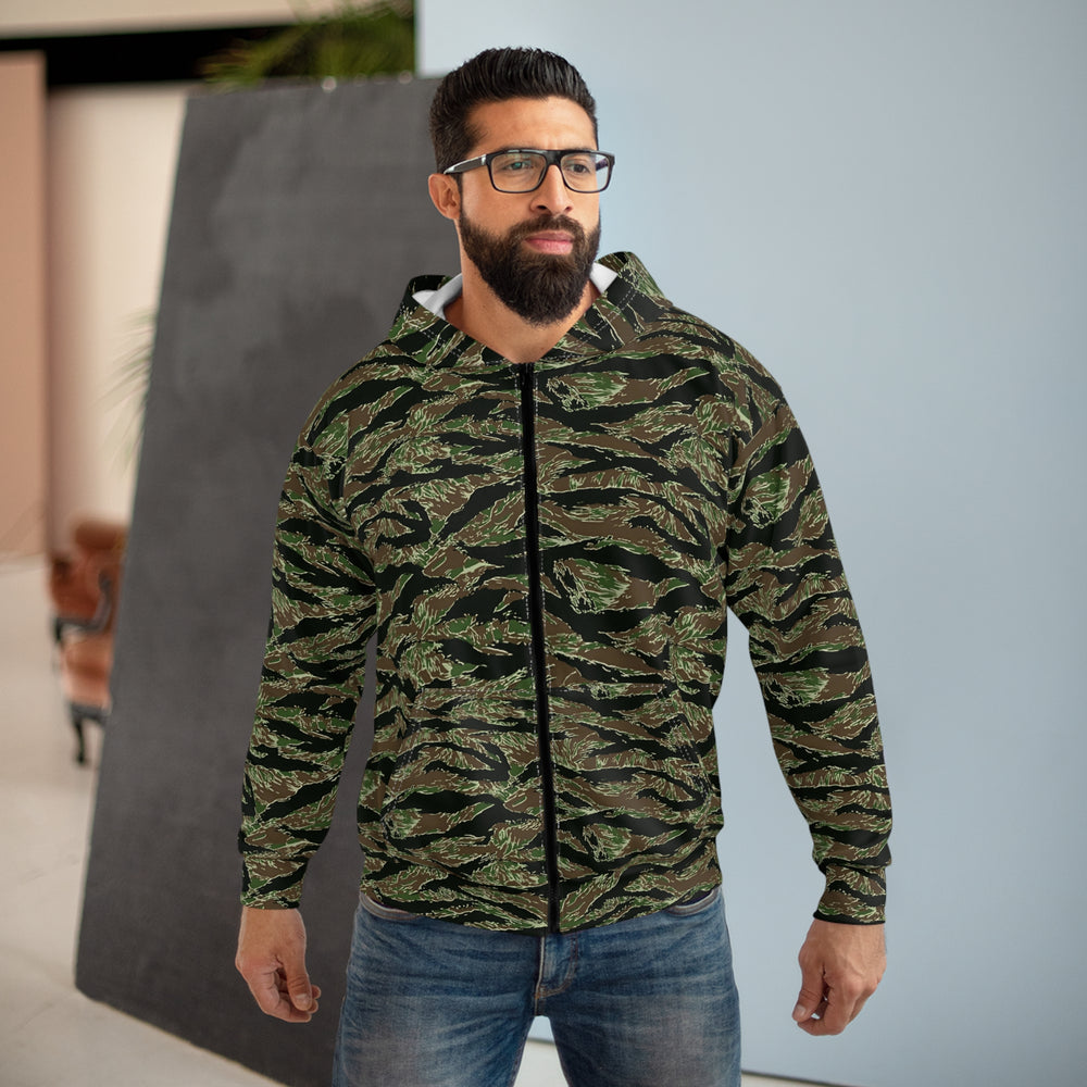 US Tiger Stripe Camo Unisex Zip Hoodie