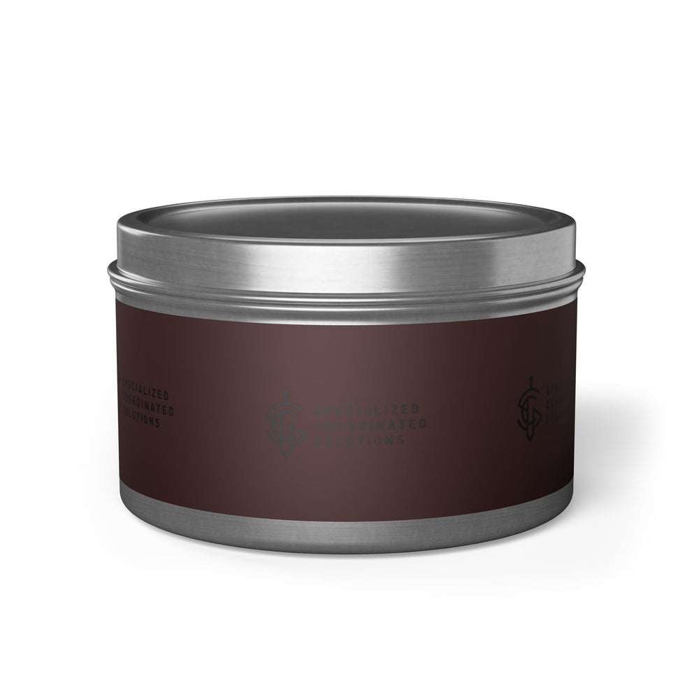 SCS Aromatic Tin Candle — Luxe Scented Travel Candle in Sleek Tin and Subdued Label