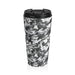 Monochrome Camo Stainless Steel Travel Mug — Insulated Black & White Pattern - Equippage.com